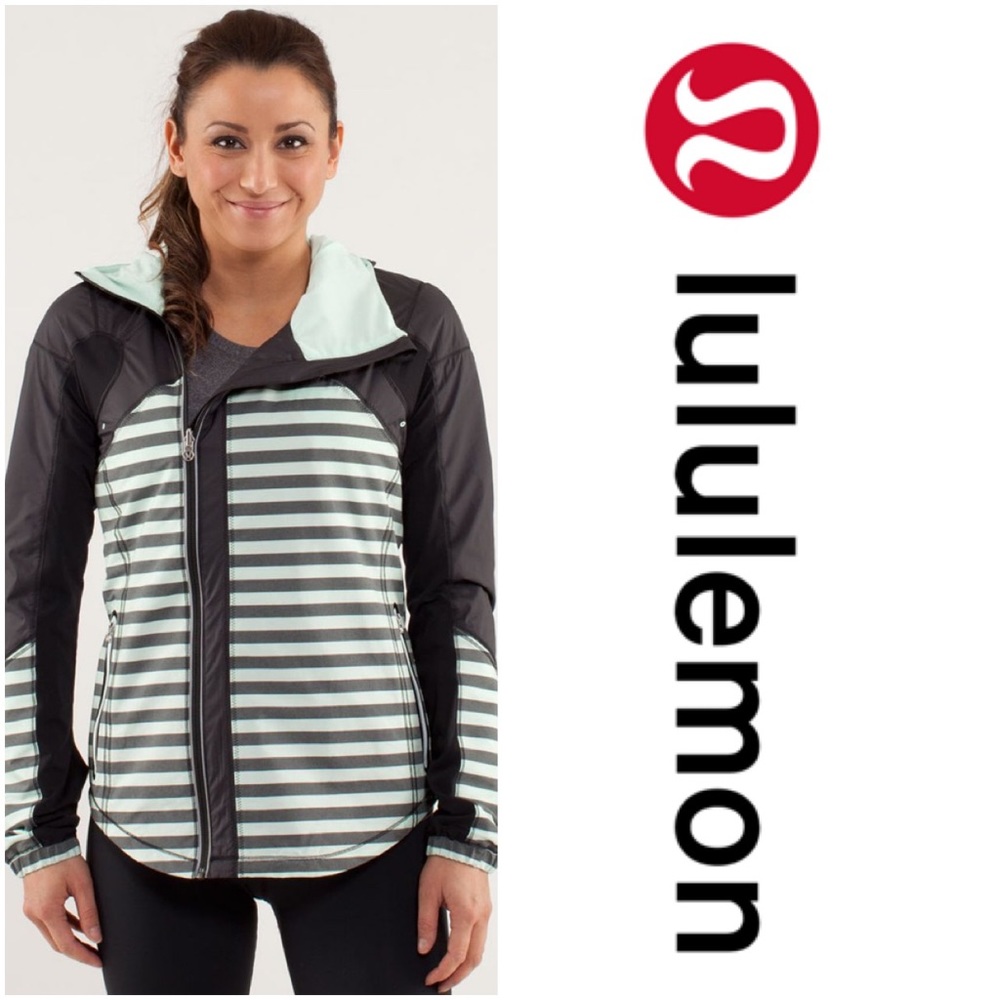 Lululemon Run: Get Up And Glow Jacket *Reflective 360* -Size 6 - Mint/Black